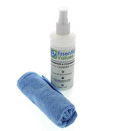 Whiteboard Cleaner Spray, Dry Erase & Chalkboard Cleaning Kit, 8oz Bottle w/ 12x12