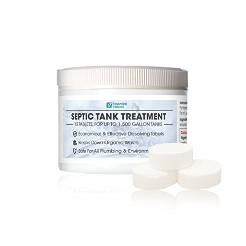 Septic Tank Treatment 1 Year Supply / 12 count Live Enzymes For Home & RV Septic Tank Systems by Essential Values