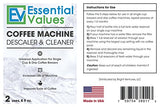 Essential Values Universal Descaling Solution with Two Filters (2 Uses / 8 Fl Oz), Designed For Keurig, Nespresso, Delonghi and All Single Use Coffee and Espresso Machines - Proudly Made in USA