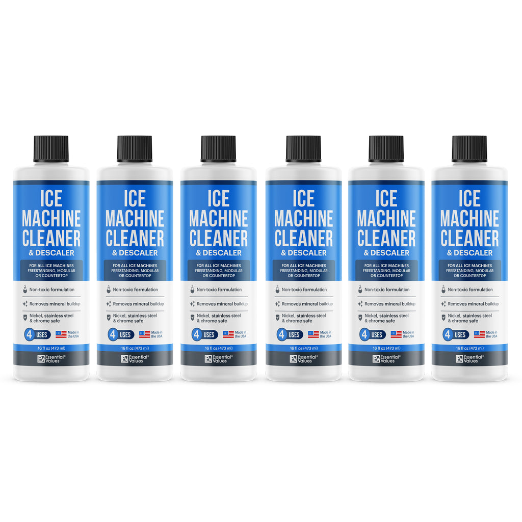 Ice Machine Cleaner 6 PACK 16OZ Nickel Safe Descaler, Universal For Wh –  Essential Values