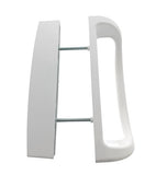 Patio Door Handle Set, 2 Handle White Replacement For Sliding Doors Using 3-15/16” Hole Spacing