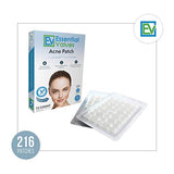 Essential Values Hydrocolloid Acne Patch (216 Count) – Drug Free Treatment - Fights Pesky Pimple Blemishes