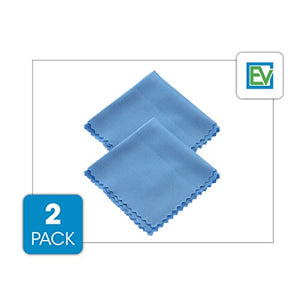 Microfiber Cleaning Cloth (2 Pack) - For Glasses, Camera Lens, Tablets & Phone Screens By Essential Values (2 Pack)