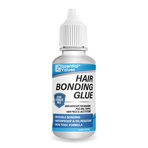 Essential Values Hair Glue Bonding Adhesive (1.30 fl oz / 38ml) Invisible Glue with Moisture Control Technology Perfect for Poly & Lace Hairpieces