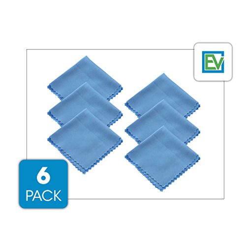 Microfiber Cleaning Cloth (6 Pack) - For Glasses, Camera Lens, Tablets & Phone Screens By Essential Values (6 Pack)