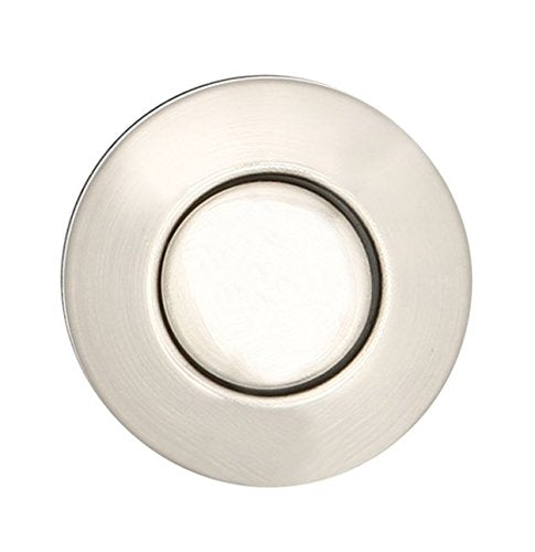 Sink Top Push Button Replacement for Insinkerator Air Switch Garbage / Waste Disposal Outlet By Essential Values (Satin/Brushed Nickel Cover)