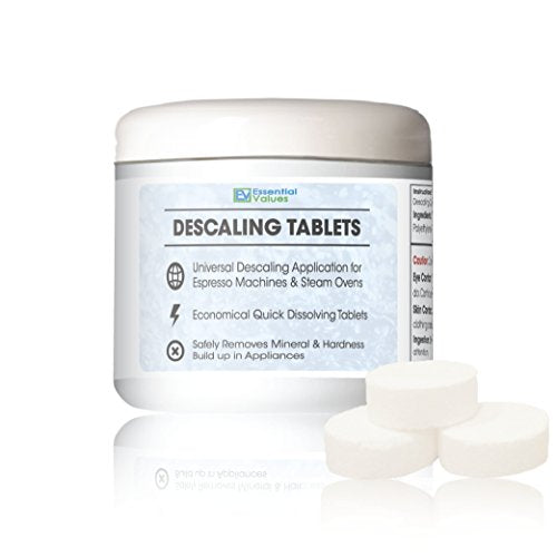 Descaling Tablets (12 Count / 6 Uses) For Jura, Miele, Bosch, Tassimo Espresso Machines and Miele Steam Ovens by Essential Values