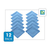 Microfiber Cleaning Cloth (12 Pack) - For Glasses, Camera Lens, Tablets & Phone Screens By Essential Values (12 Pack)