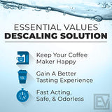 Essential Values 6-Month Brewer Maintenance Kit (2PK Descaling Solution, 4 Filters, & 4 Rinse Pods ) | Compatible with Keurig