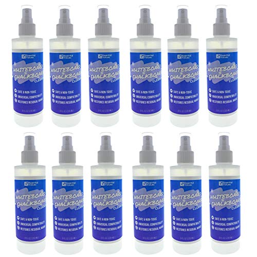 Whiteboard Cleaner Spray 8 fl oz (12 Pack), The Best for Removing Shadowing from Dry Erase Boards, Chalkboards & Liquid Chalk Markers