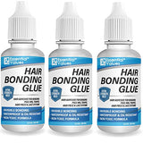 3 PACK Essential Values Hair Glue Bonding Adhesive (1.30 fl oz / 38mL) – Invisible Glue with Moisture Control Technology – Perfect for Poly & Lace Hairpieces, Wigs, Toupee Systems