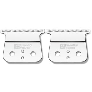 2 PACK Out-liner Replacement Blades for Andis Shaver (#04521) - For Models GTO, GTX, GO Hair/Beard Trimmers, Slick Polished Finish - Made from the Finest Carbon Steel by Essential Values