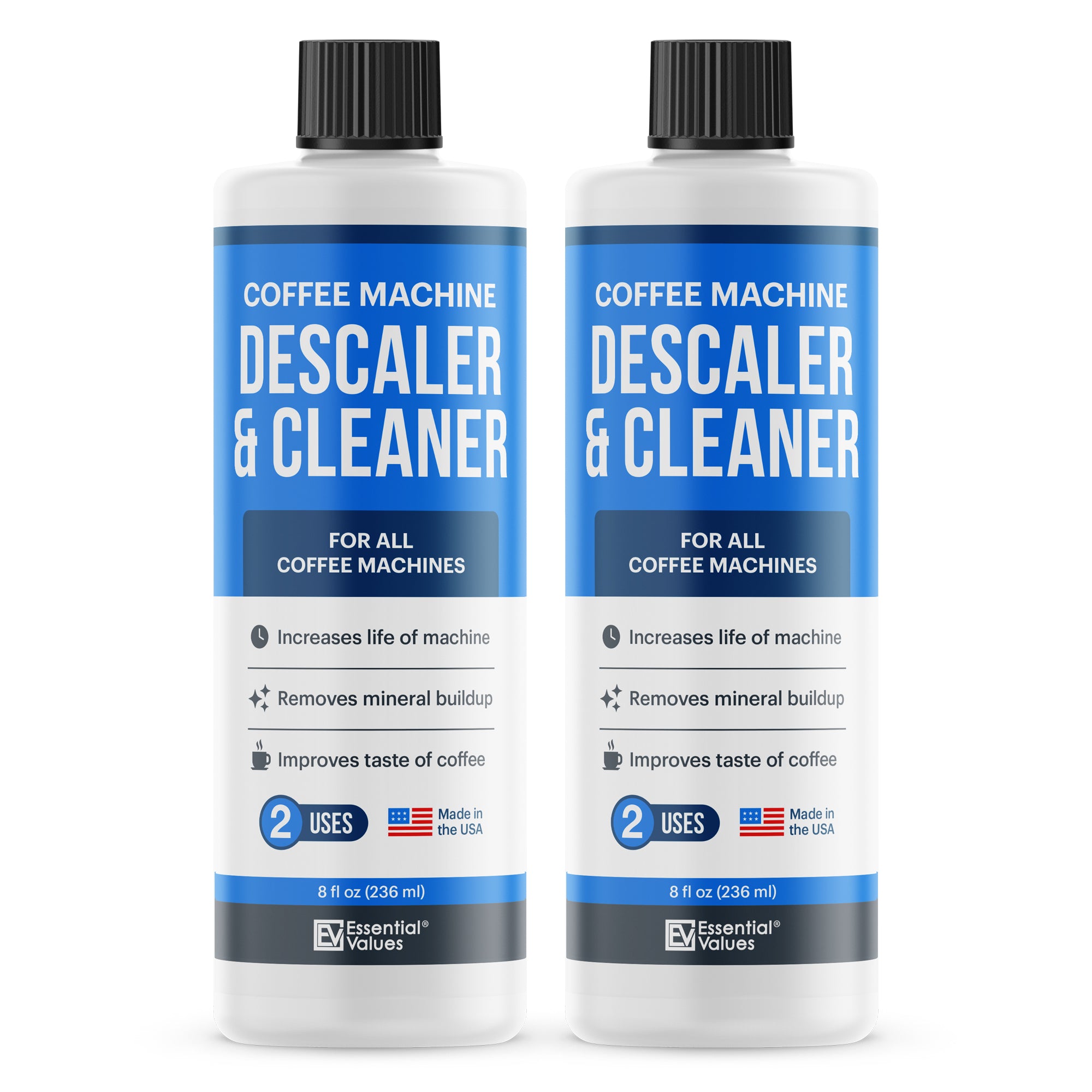 Coffee & Espresso Machine Descaling and Cleaning Solution (16 FL OZ) 2 Pack