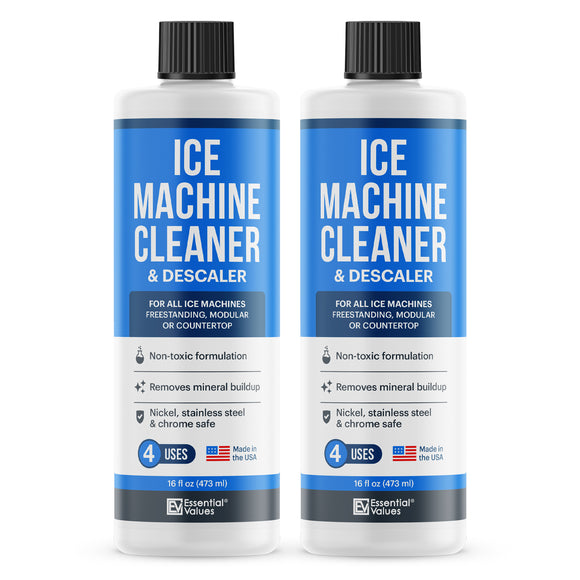 Essential Values Ice Machine Cleaner 16 fl oz - Nickel Safe Descaler | Ice Maker Cleaner, Universal Application for Affresh/Whirlpool 4396808, Manitowac, Ice-O-Matic, Scotsman, Follett Ice Makers
